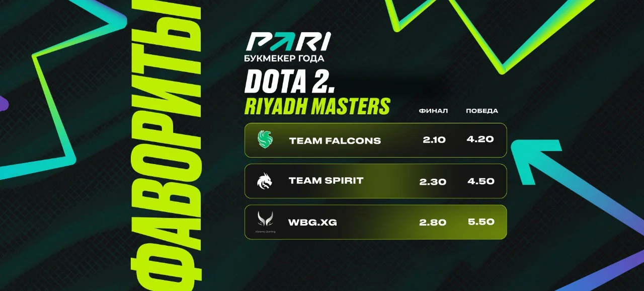 PARI: Falcons, Team Spirit и Xtreme — главные фавориты Riyadh Masters 2024 по Dota 2