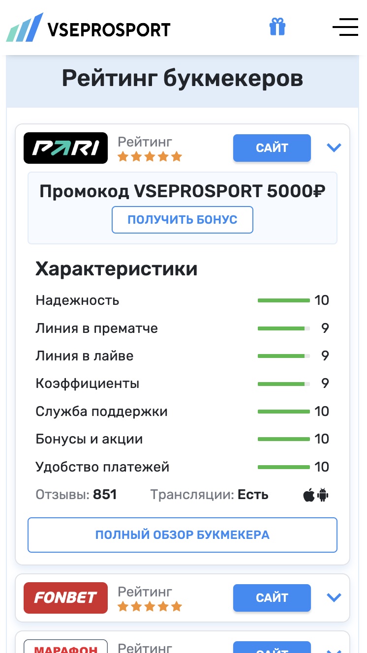 рейтинг букмекерских контор онлайн в россии